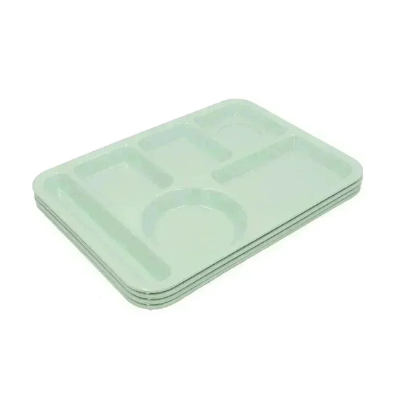 Vintage Mint Food Trays Set of 3 Trays for Decor Plastic Cafeteria Trays Serving - Picture 5 of 6